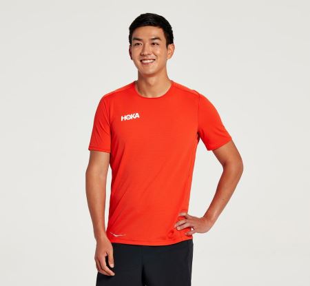 Hoka One One Performance Short Sleeve Homem - Top Fiesta | PT-daclwCO